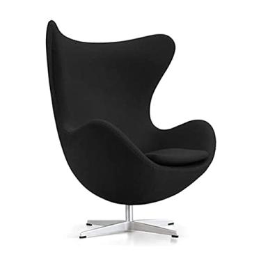 Imagem de Poltrona Egg Sem Puff Base Alumínio Em Sued Preto