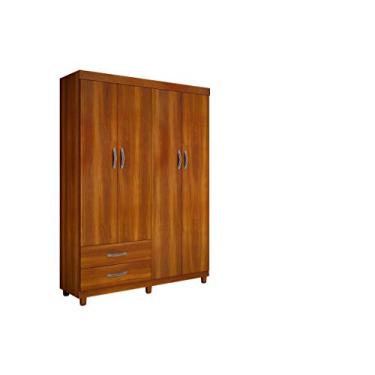 Imagem de Roupeiro Milao 4 Portas Sem Espelho Nogal Sallêto Móveis