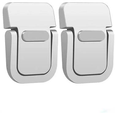 Imagem de Suporte dobrável para laptop, pacote com 2, suporte ergonômico de ângulo ajustável, design invisível fino de 7 mm para notebooks e teclados de mesa