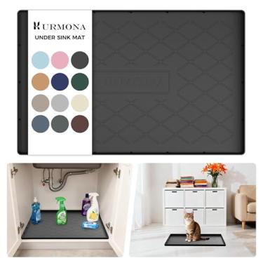 Imagem de URMONA Tapete embaixo da pia para cozinha, impermeável, 55,88 cm x 35,5 cm, tapete de silicone embaixo da pia para organizador de prateleiras, protetor de pia de armário, forro embaixo da pia para
