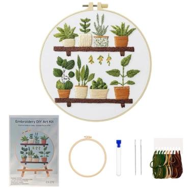 Imagem de CZFSWT Kit de bordado para iniciantes, kits de bordado para iniciantes, kits de ponto cruz para iniciantes e entusiastas de artesanato