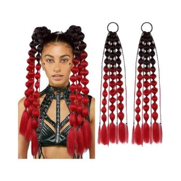 Imagem de Extensões De Rabo De Cavalo Sintético Colorido Leve De 20 Polegadas 2 