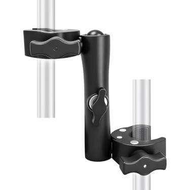 Imagem de Wokyo Suporte duplo para câmera de 30,5 cm com braço mágico de alumínio, suporte para câmera de cabeça esférica de 360° para suporte de luz de estúdio, refletor, barras transversais, tripé, mesa