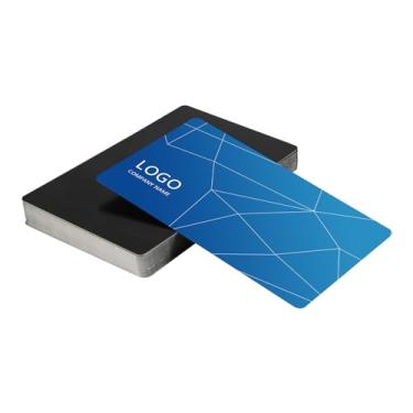 Imagem de Generic 50 cartões de visita de alumínio em branco para gravação, preto, 8,6 x 5,4 cm, cartões VIP de presente DIY para negócios