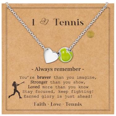 Imagem de AFSITNIG Colar de vôlei, futebol, softbol, basquete, futebol, tênis, pickleball, presentes para meninas, adolescentes, mulheres, acessórios esportivos, pingente, joias, Natal, aniversário, presentes