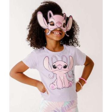 Imagem de Camiseta Infantil Estampa Angel Disney Tam 4 a 10-26055, Lilás, 4