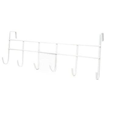 Imagem de Suporte Cabide De Porta Com Organizador Para Quarto Banheiro Cozinha(Branco,Kit 2)