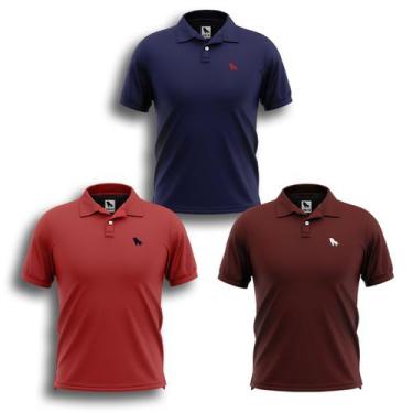Imagem de 3 Camisas Gola Polo Masculina Original Oferta Imperdivel, Azulmarinho,