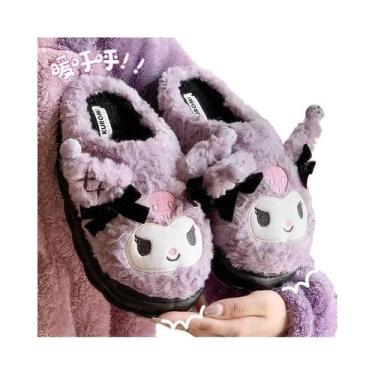 Imagem de Chinelos Infantis De Inverno Com Desenho De Kuromi, Quentes E Antiderr