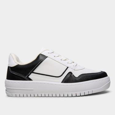 Imagem de Tênis Vizzano Casual Feminino, Branco, Preto, 35