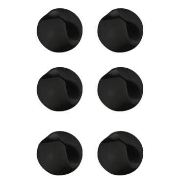 Imagem de Clipes de cabo, pacote com 6 organizadores de cabos pretos - Suporte de clipes de cabo adesivo para mesa de escritório, cozinha familiar, mesa, parede, clipes de gerenciamento de fio de carro para