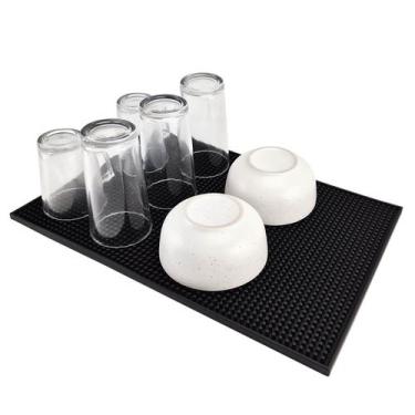 Imagem de Tapete Escorredor Silicone De Copos Louça 4530cm Bar Preto - Unyhome