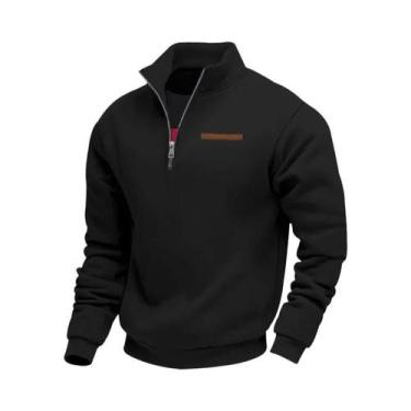 Imagem de Moletom Masculino De Fleece Com Zíper Frontal, Manga Longa, Confortáve