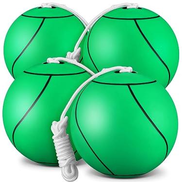 Imagem de Shappy Conjunto de bola de tetherball macia e corda de borracha para jogo de tetherball de substituição com corda durável para crianças e adultos, uso interno, ao ar livre, quintal, praia, brincar