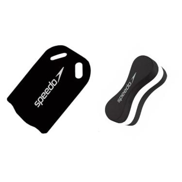 Imagem de Kit Natação Speedo Prancha e Flutuador Swim Fortalecimento, Treinamento e Aprendizagem (prancha preta e flutuador mescla)