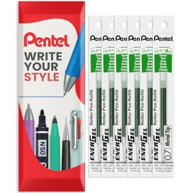 Imagem de Pentel Refil de caneta Energel 0,7 mm com ponta de metal LR7 - BL77/BL57/BL37 - Pacote com 6 - Verde