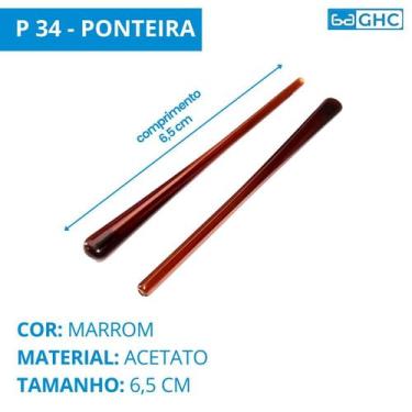 Imagem de 02 Par Ponteira Haste Silicone Acetato - Acetato Marrom P 34 - Ghc Ace