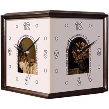 Imagem de Relógio de parede de canto de dupla face criativo, decoração de parede vintage francês, relógio de corredor alimentado por bateria, silencioso e sem tique-taque (Cor: A, Tamanho: 30 * 30 cm)
