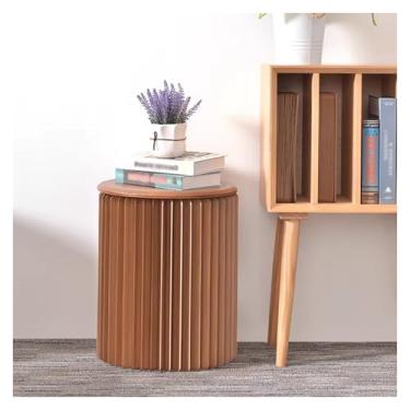 Imagem de Folding Paper Stool Tamborete de papel dobrável artesanal em favo de mel, cadeira redonda com almofada para sala de recepção, dobrável até 1,57"(30x56cm/11.81x22")