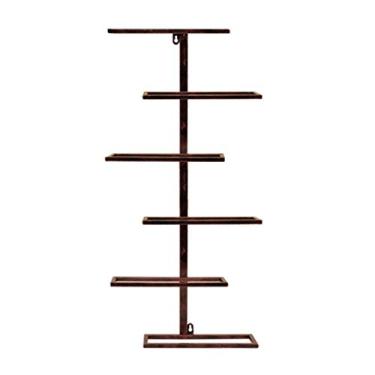 Imagem de Rack de copo de vinho restaurante S cozinha ferro forjado montagem na parede garrafa de vinho organizador rústico decoração de casa prateleira de vinho para bar/cozinha/armário 63 cm