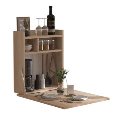 Imagem de ZXLPHA Mesa dobrável montada na parede, pequena mesa dobrável para parede, suporte de mesa para garagem, galpão, escritório doméstico, lavanderia, bar doméstico, cozinha e sala de jantar