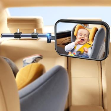 Imagem de TAZENI Espelho de carro de bebê, esticável 360° para cuidado de assento de carro assento traseiro à prova de quebra, essencial para bebês recém-nascidos, testado e certificado