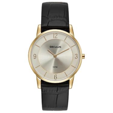Imagem de Relógio Masculino Seculus Slim 23724GPSVDC2 Couro Crocodilo-Masculino