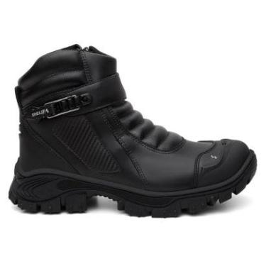 Imagem de Bota Motoqueira MT Couro Premium Bico PVC Passador de Marcha | Preto - CA 52083-Masculino