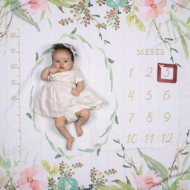 Imagem de Cenário Tapete Mesversário Floral (lençol) Para Bebê - Alce