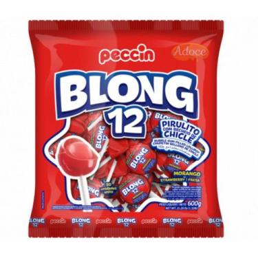 Imagem de Pirulito chicle blong 12 50unx12g peccin, MORANGO