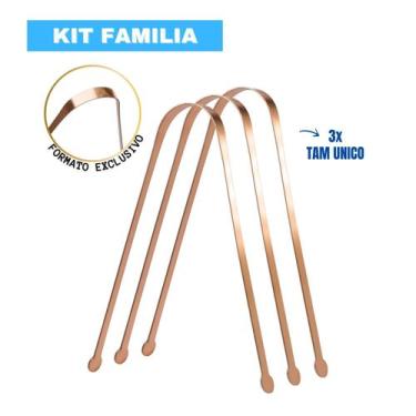 Imagem de 3X Raspador Limpador De Língua Ayurveda De Cobre Puro Importado - YASH