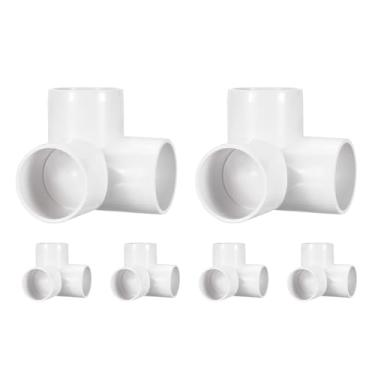 Imagem de DTGN 6 peças de encaixe de PVC de cotovelo de 3 vias, encaixe de tubo de PVC de grau de mobiliário de 3 vias, conector de cotovelo de canto DIY para móveis de construção, conexão de estrutura de