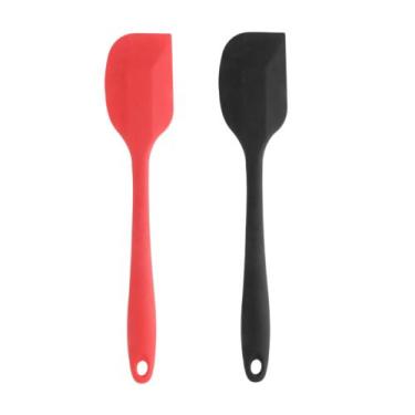 Imagem de Espátula de silicone pão duro vermelha ou preta grande 27cm para confe