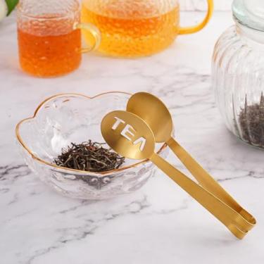 Imagem de Pinça para espremedor de saquinhos de chá, espremedor/suporte em forma de colher, suporte de saquinho de chá de aço inoxidável, pinça de chá, clipe de colher, para segurar sacos de chá, cubos de