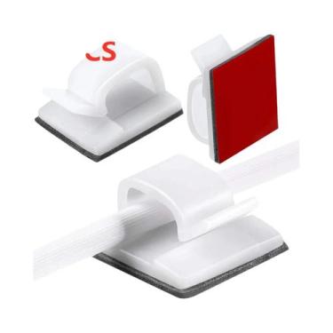 Imagem de Organizador De Cabos Autoadesivo: Clipes E Suportes Para Fios, Ideal P