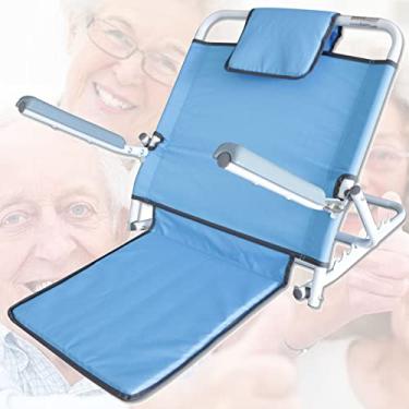 Imagem de Travesseiro ajustável de cunha de cama de luxo - Encosto confortável para idosos, deficientes e feridos - ideal para ler, comer, assistir TV - sentar-se ou reclinar-se com suporte de cabeça.