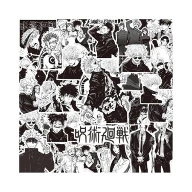 Imagem de Pacote De Adesivos De Anime Jujutsu Kaisen, Adesivos Em Preto E Branco