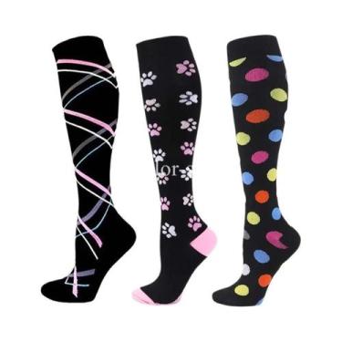 Imagem de Meias De Compressão Médicas Para Mulheres, 3 a 6 Pares, Meias Esportiv