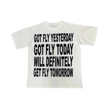 Imagem de Camiseta Masculina Oversized Y2K De Algodão Com Estampa De Letras, Est