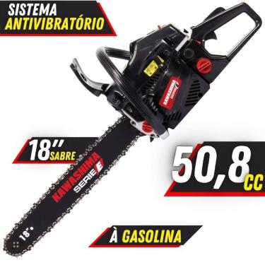 Imagem de Motosserra Profissional Kawashima Kcs 520e A Gasolina 50.8cc Com Sabre 18 3300660 + Óleo Stihl 8017