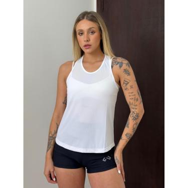 Imagem de Regata Feminina Poliamida Secagem Rápida, Leve E Confortável Branca-Feminino