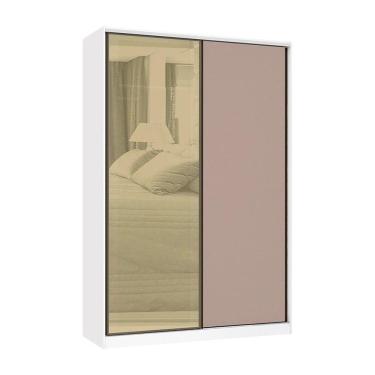Imagem de Guarda Roupa 2 Portas De Correr 3 Gavetas 159cm Com Vidro Reflecta Bronze Prime Luciane Móveis