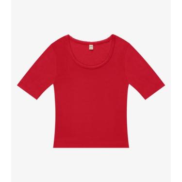 Imagem de Blusa Feminina Ribana de Viscose Rovitex Vermelho, G, Vermelho