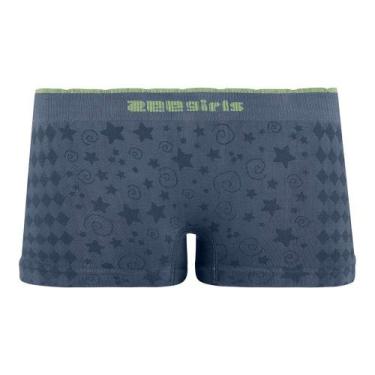 Imagem de Calcinha Boxer Infantil Jacquard Azul Índigo Escuro Zee Rucci, P