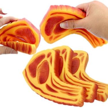 Imagem de Bisteca Bife Mordedor Sonoro Macio Brinquedo Pet Cães 15cm - N/D