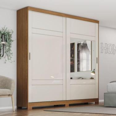 Imagem de Guarda Roupa Casal Verg 2 Portas de Correr Nature/Off White Henn Móvei