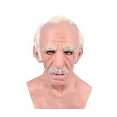 Imagem de Máscara de Halloween, peruca de vovô, homem velho, cosplay, látex 300g