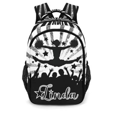 Imagem de Mochila Anneunique Personalizada Cheerleaders Grey Bling Print