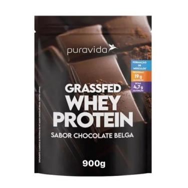 Imagem de Grassfed Whey Protein Chocolate Belga 900g Puravida, Chocolate Belga