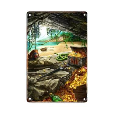 Imagem de Placa De Metal Retrô Piratas Do Caribe Disney Arte De Parede Decoração